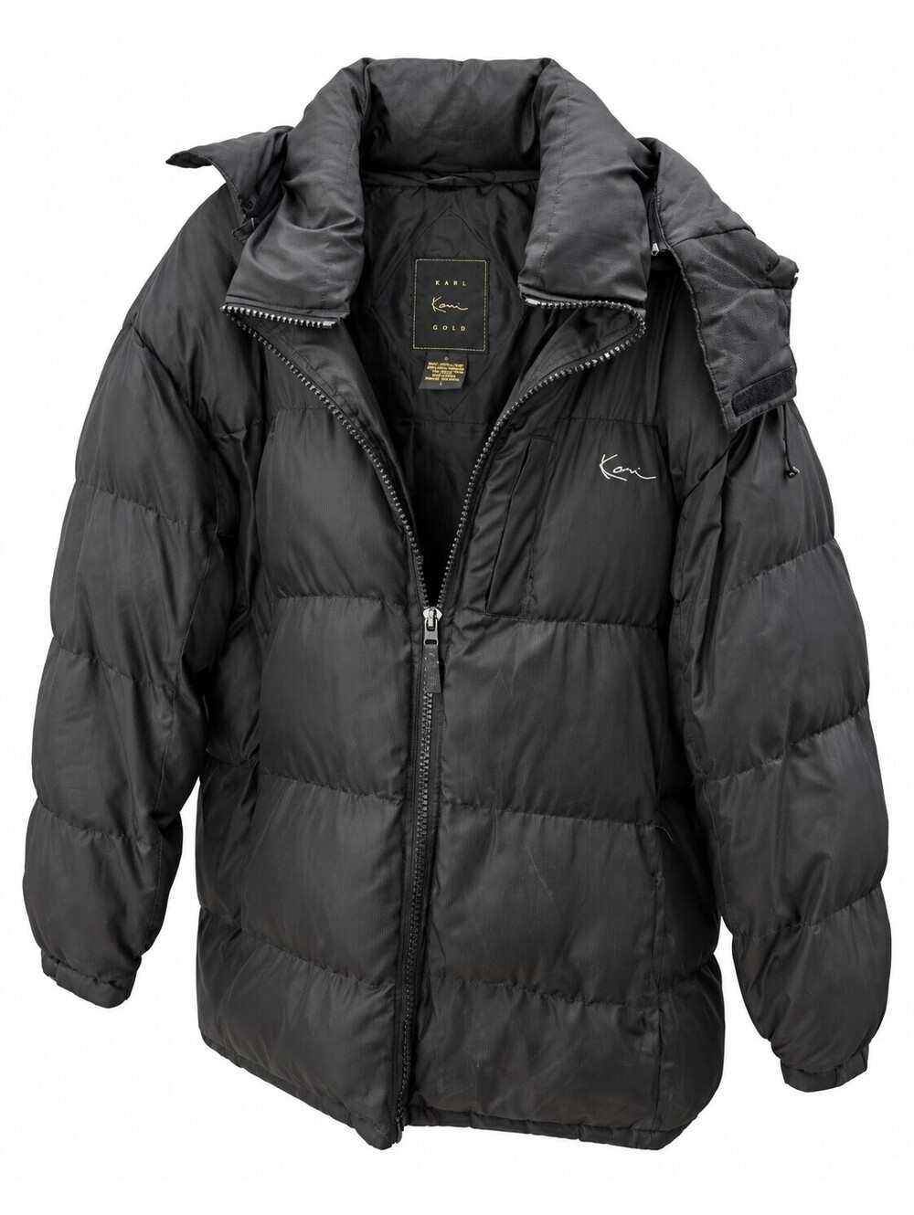 Vintage Y2K Karl Kani Gold Black Puffer Jacket XL